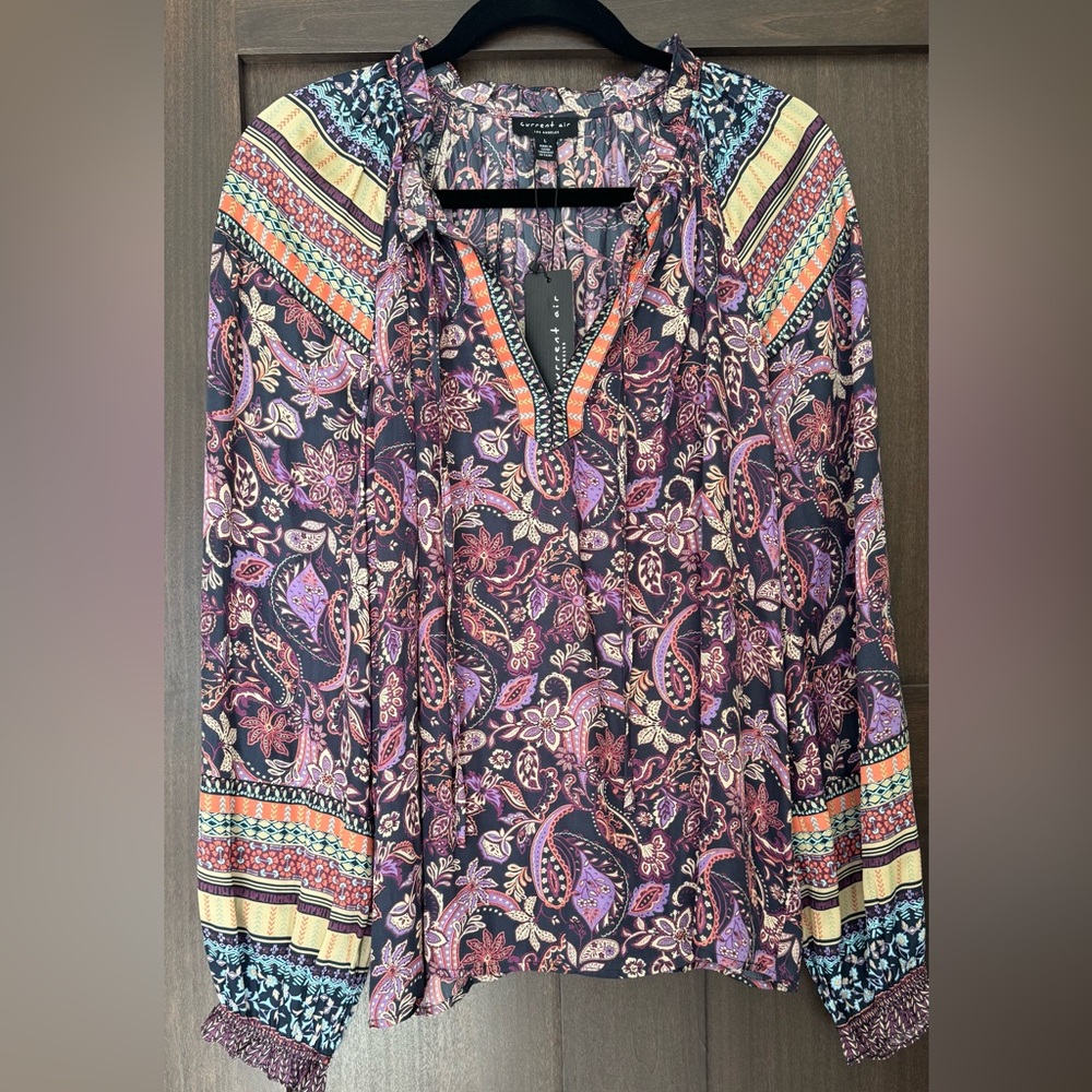 Current Air Multicolor Paisley Blouse